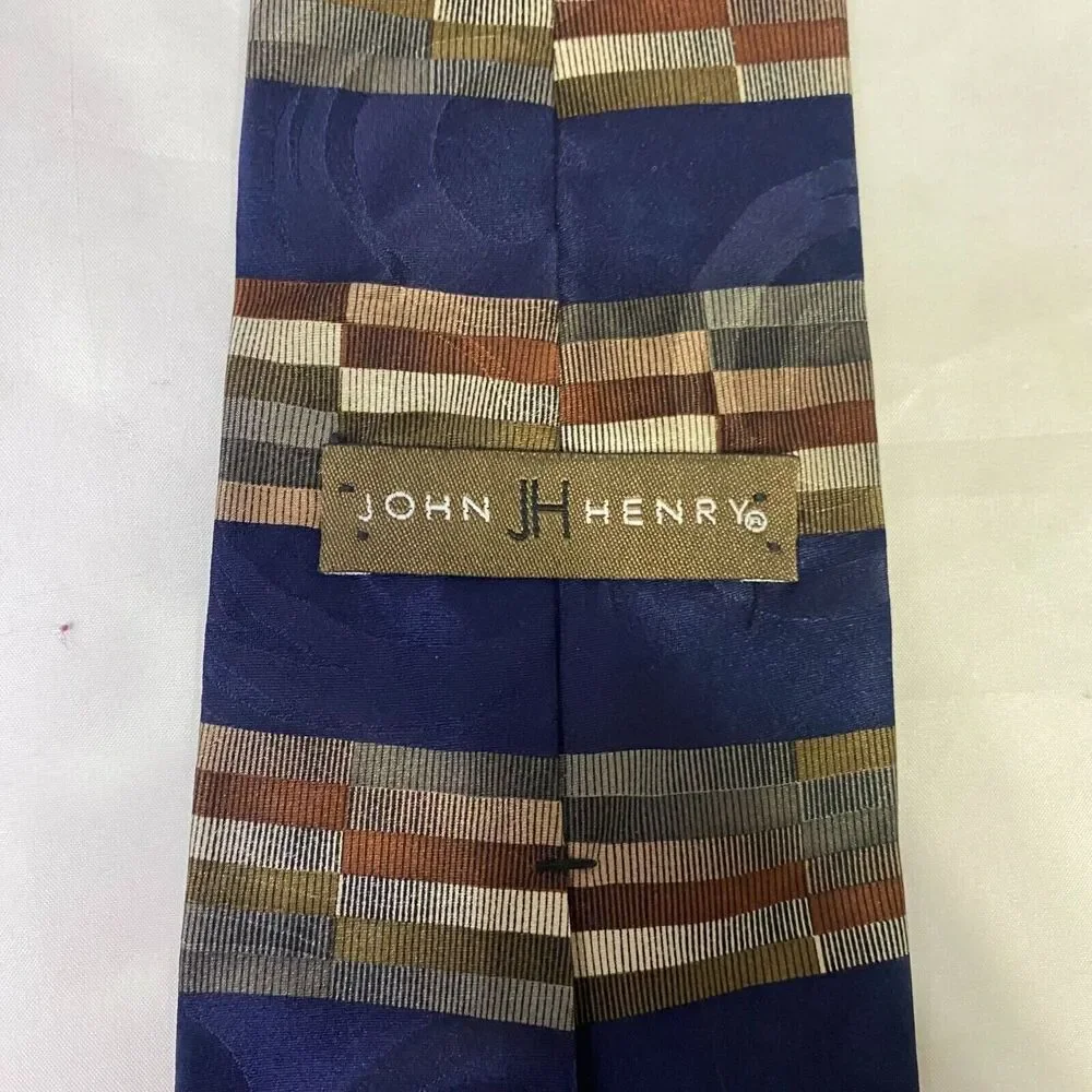 #6617 John Henry Multicolored Boxed Striped Mens Necktie, Tie